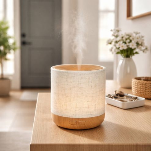 Alesia diffuser met linnen afwerking Alesia diffuser met stijlvolle linnen afwerking