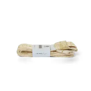 Crème-witte yogamat draagriem met goudkleurig geometrisch patroon