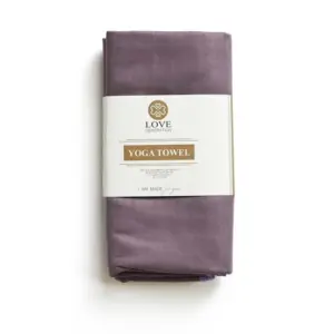 Paars-roze Love Generation yogahanddoek op yogamat